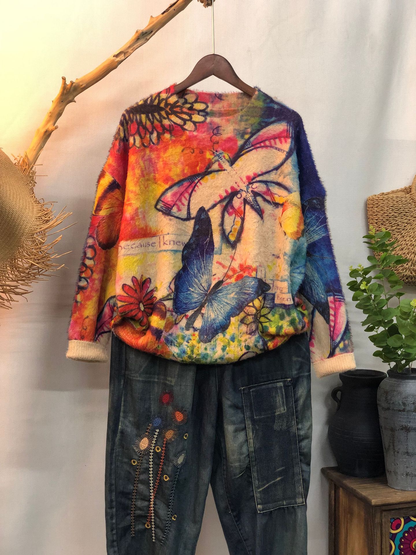 New Women's Loose-fitting Round-neck Sweater For Outerwear