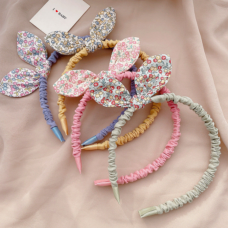 New Pastoral Small Floral Color Matching Ear-free Children's Headband