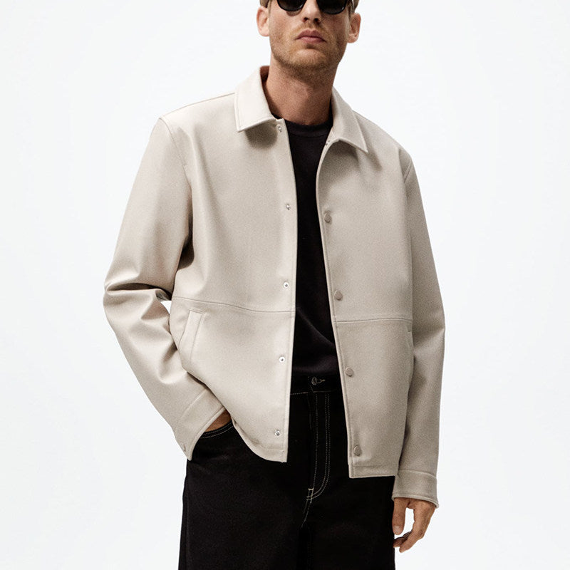 Mens Outerwear Casual Leather Jacket