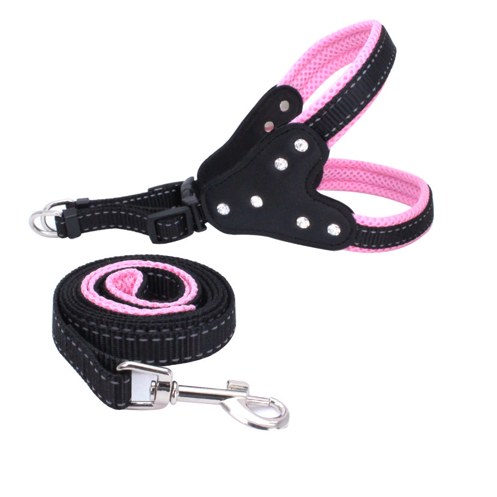 Rhinestone Pet Reflective Gallus Traction Sleeve