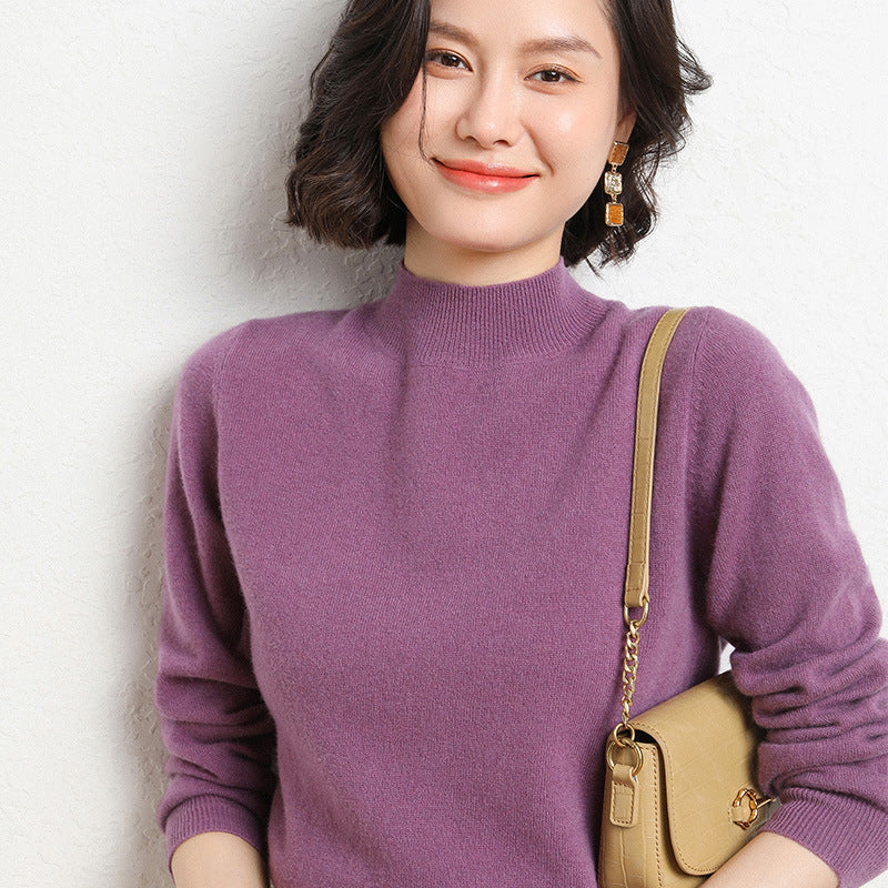 Half Turtleneck Women's Knitted Warm Bottoming Sweater