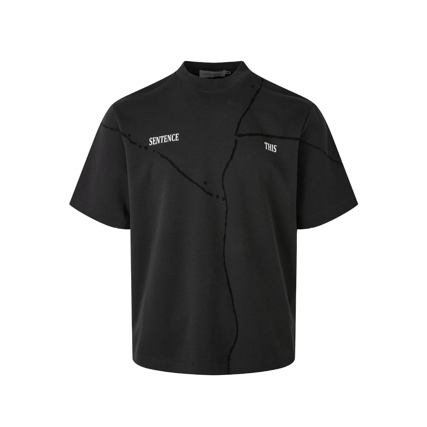 Amerikansk Street Fashion Mode Crack Bogstavprint Stilfuld Løs Casual Og Komfortabel T-shirt