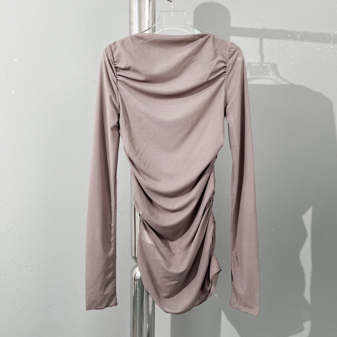 Macaroon Color Matching Thin Bottoming Shirt