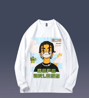 Fashion Cartoon Character Printed Long Sleeve T-shirt Loose Matching Bottom