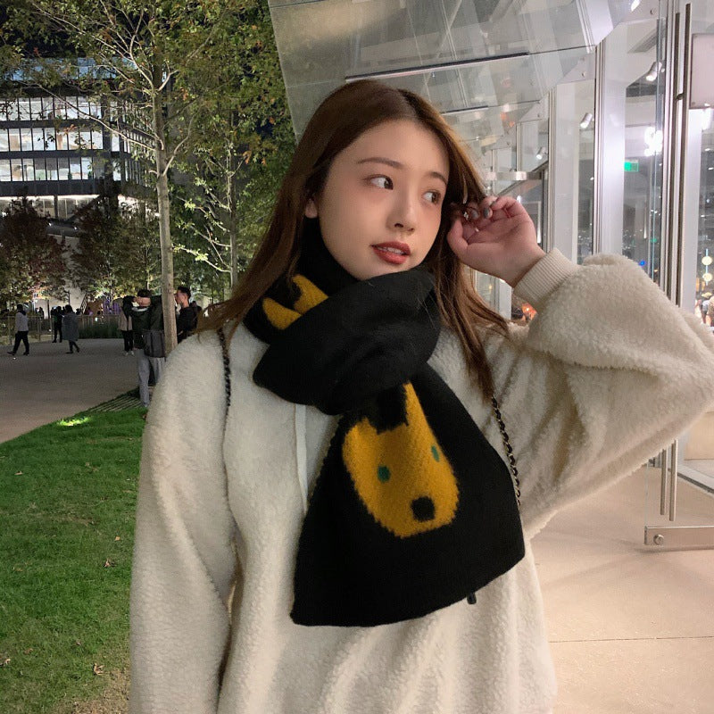 Japanese Cute Bear Scarf Women Ins Versatile Soft And Warm