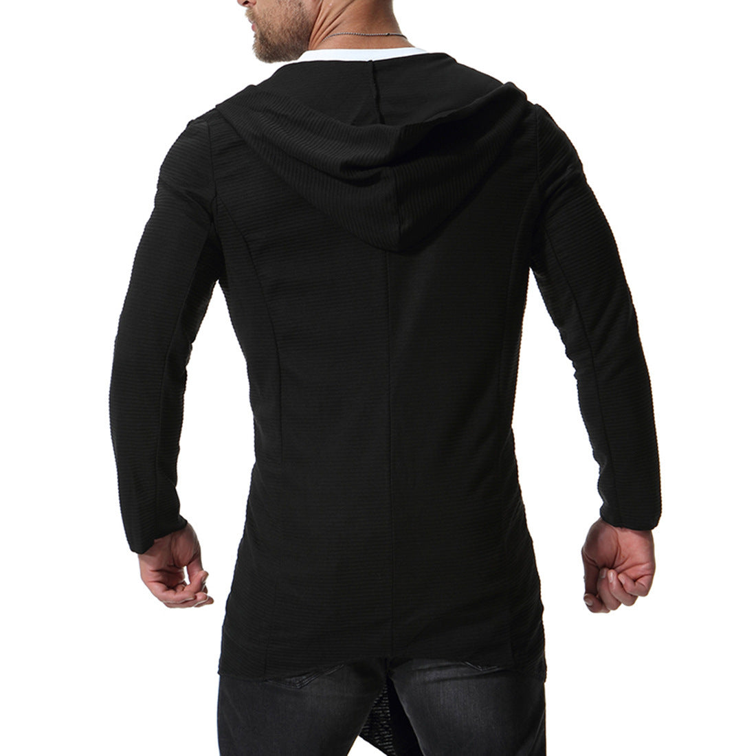 Mid-length Non-buckle Windbreaker Hooded Cloak Europe And America