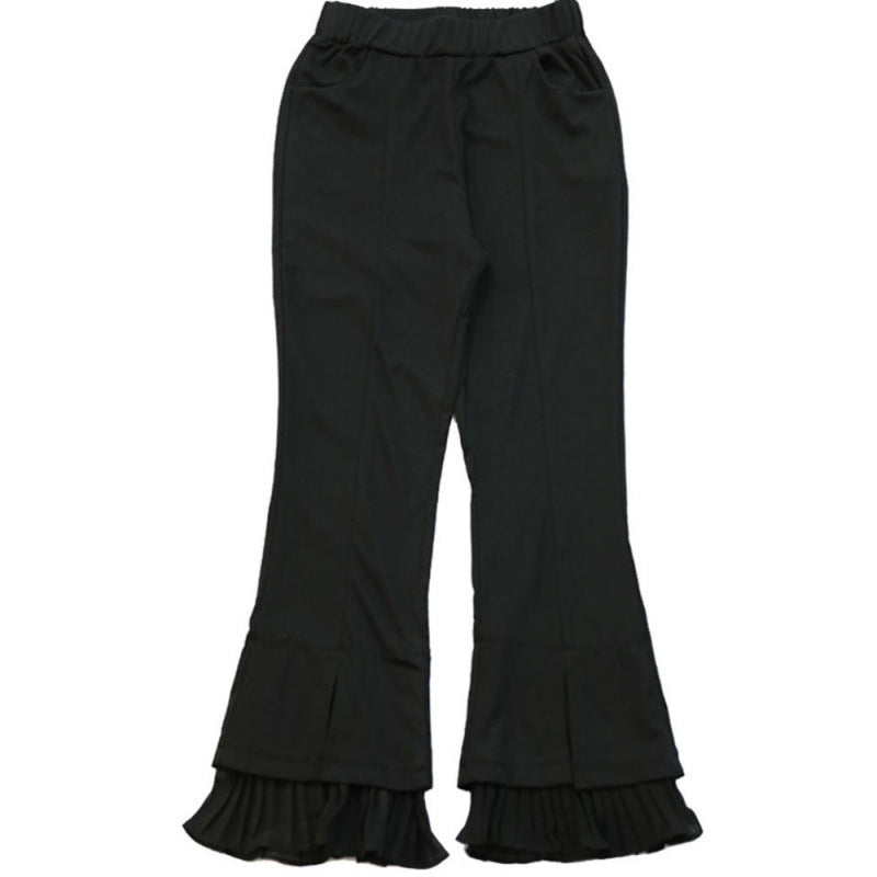 Spliced Mesh Cutout Versatile Casual Pants