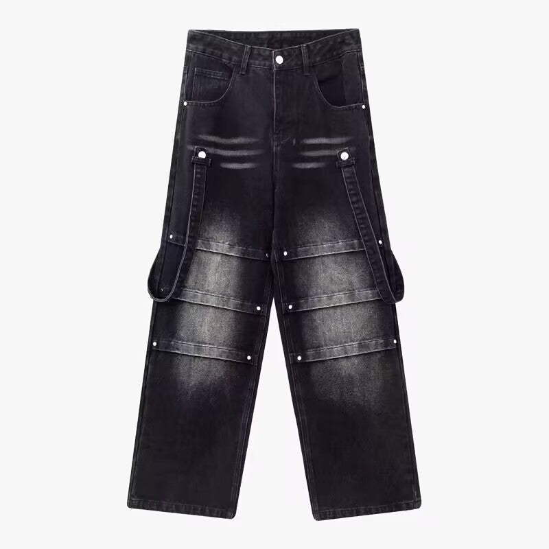 Men's And Women's Same High Street American Monkey Wash Jeans