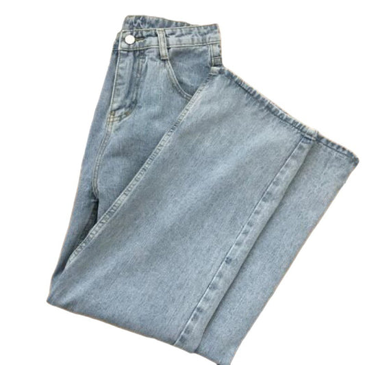 Straight Jeans For Female High Waist Students Korean Version