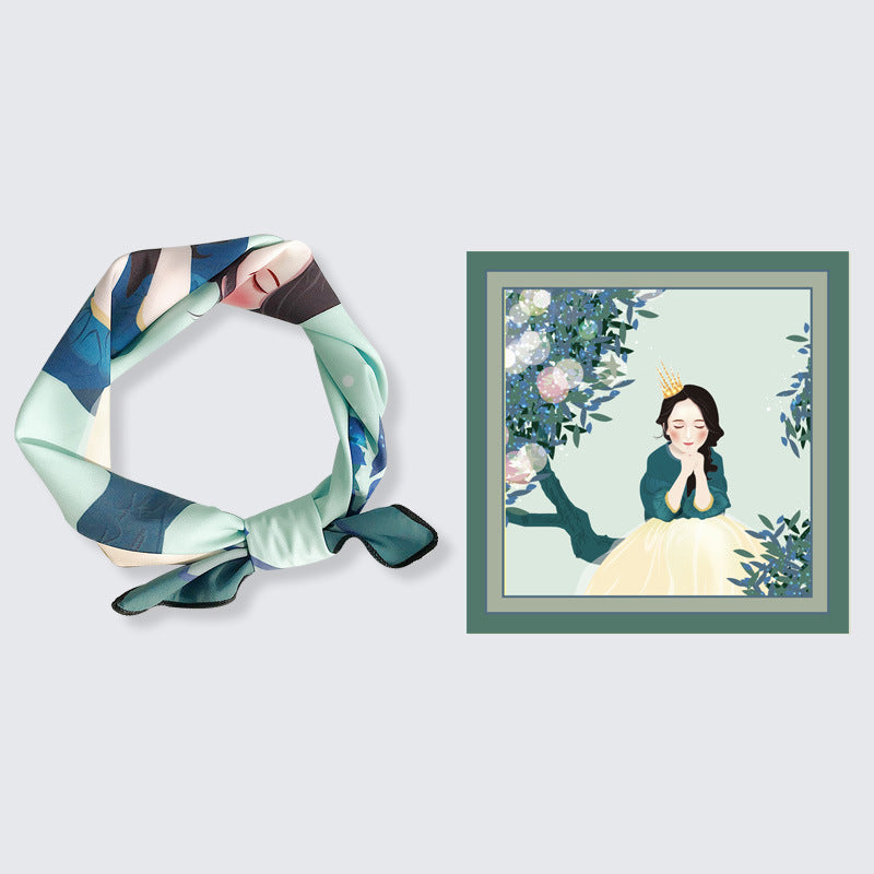 Decorative Spring And Autumn Chiffon Print Small Scarf