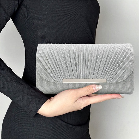 Women's Hardware Edge Party Pattern Fine Pink Clutch