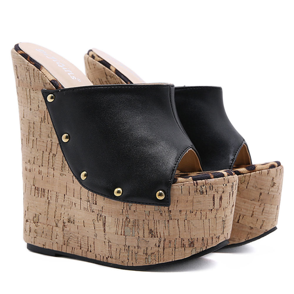 New Women's Transparent Rivet High-heeled Sandals