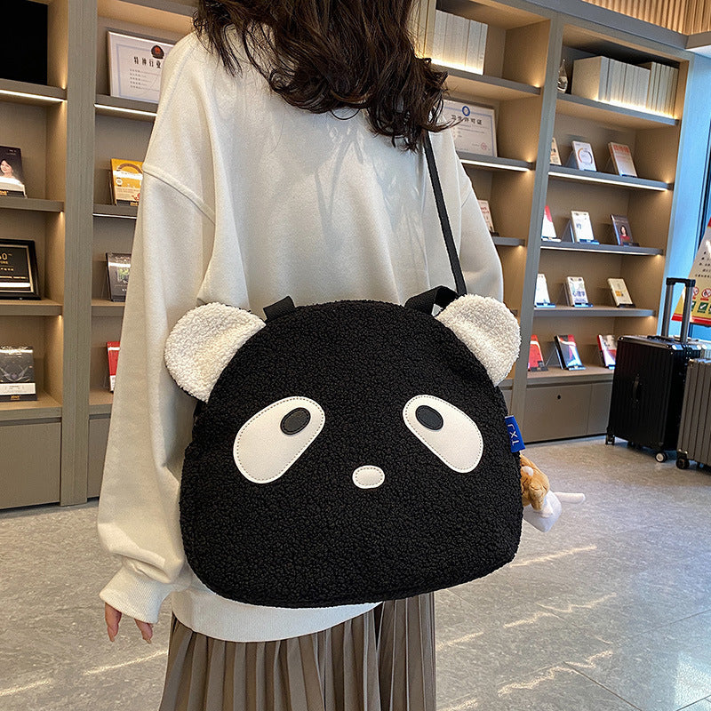 Lamb Hair Women's New Plush One-shoulder Cartoon Cute Messenger Bag