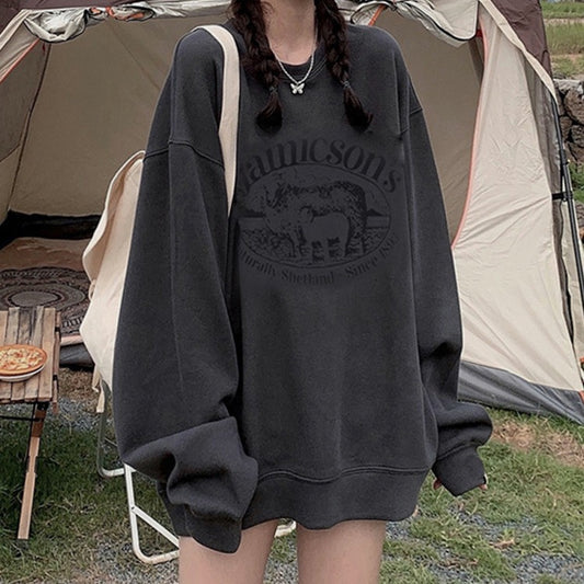 Women's Relaxed-fit Casual Hoodie With A Crew Neck