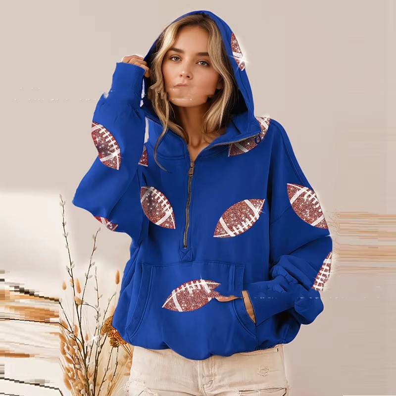 Hooded Long Sleeve Kangaroo Pocket Women's Sweater
