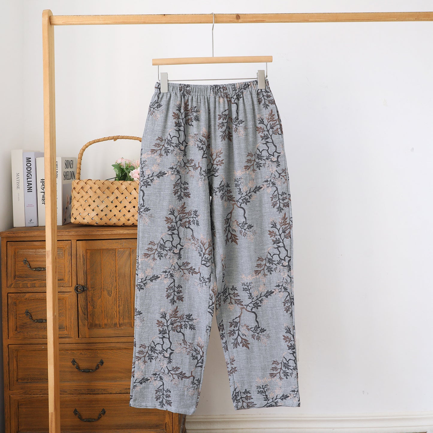 Womens Pure Cotton Gauze Pajama Pants Lightweight Loose Fitting Perfect For Lounging At Home