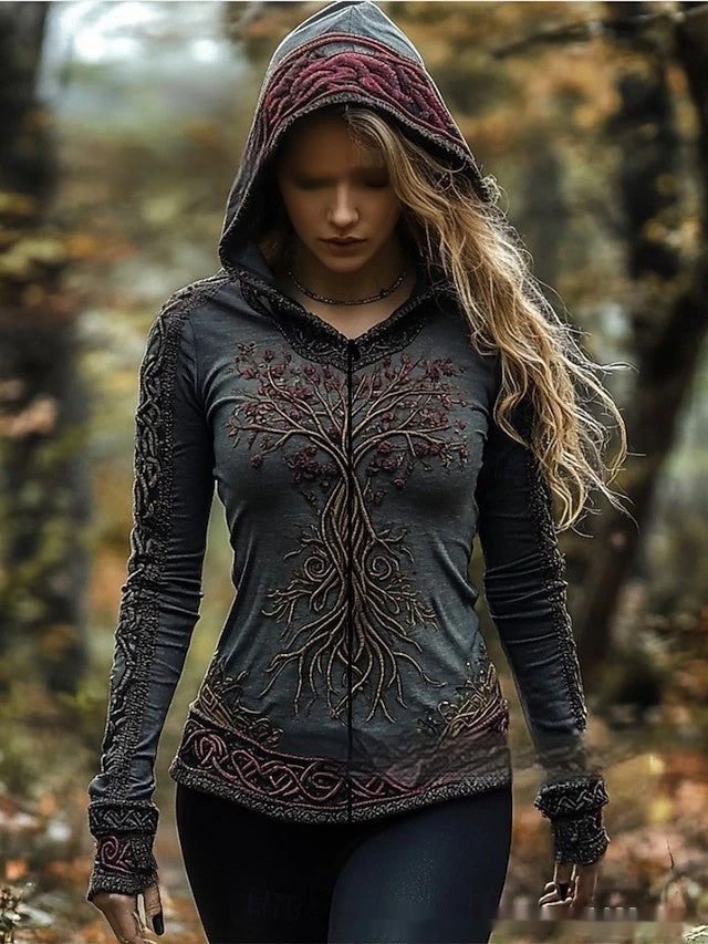 Lady's 3D Digital Print Loose Sweatshirt