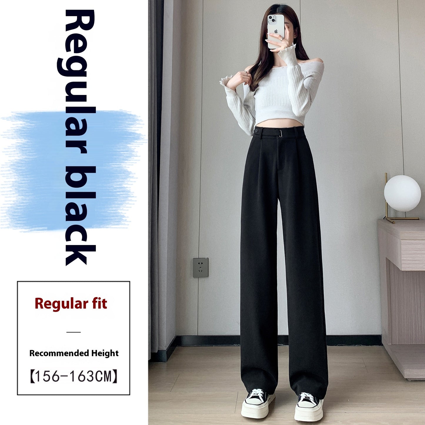 Female Autumn And Winter Loose Casual Woolen Straight-leg Pants