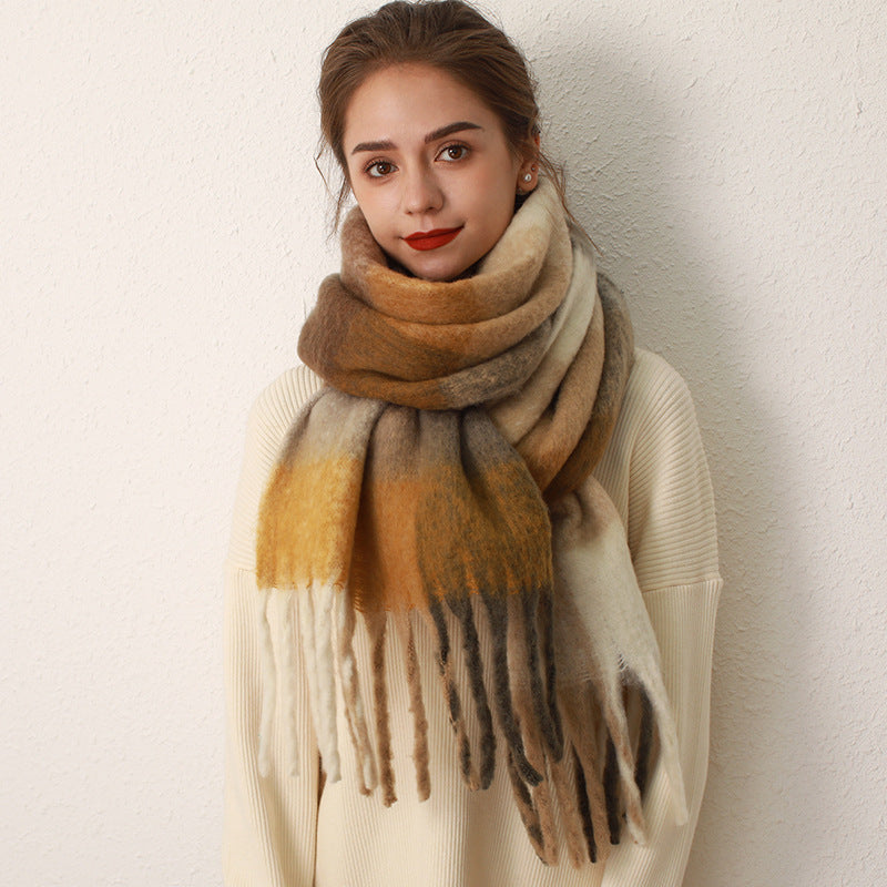 AC Gitter Fortykket Nye Mohair Cashmere Halstørklæder til Kvinder