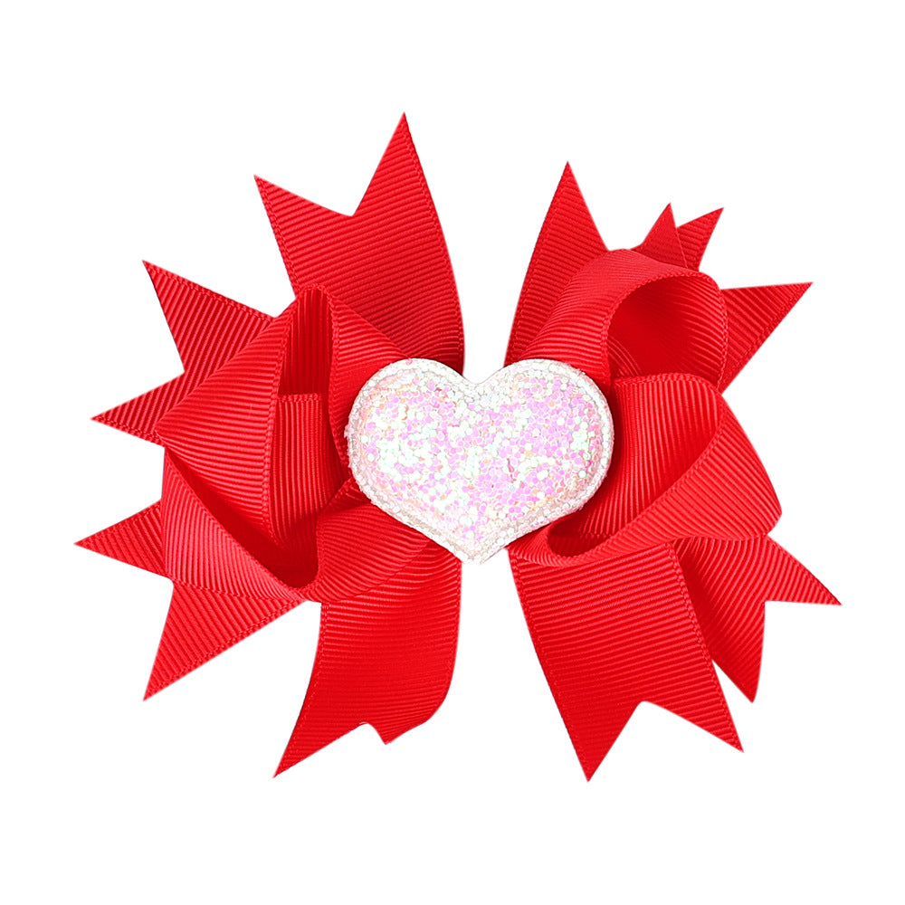 Children's Bow Hairpin Multi-layer Love Edge Clip