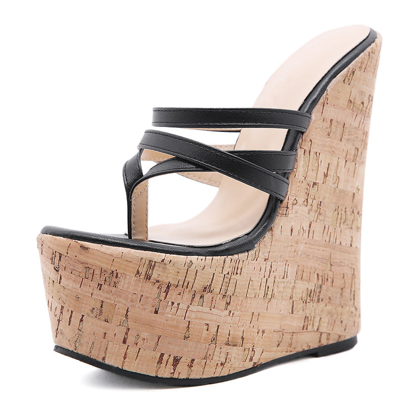 Women's Belt 16cm Wedge High Heel Sandals