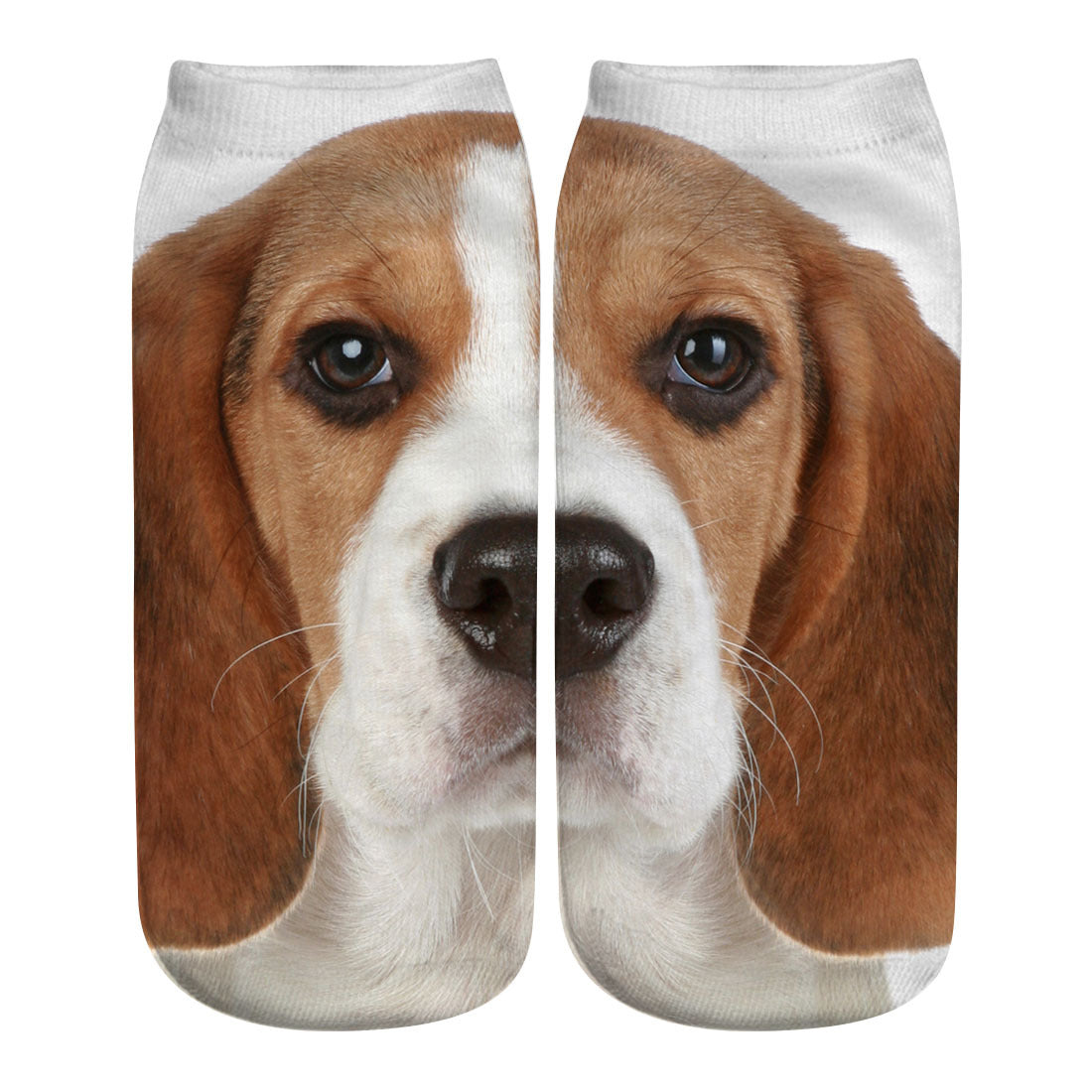 Big Face Cat 3D Printing Socks Short Tube Women's Boat