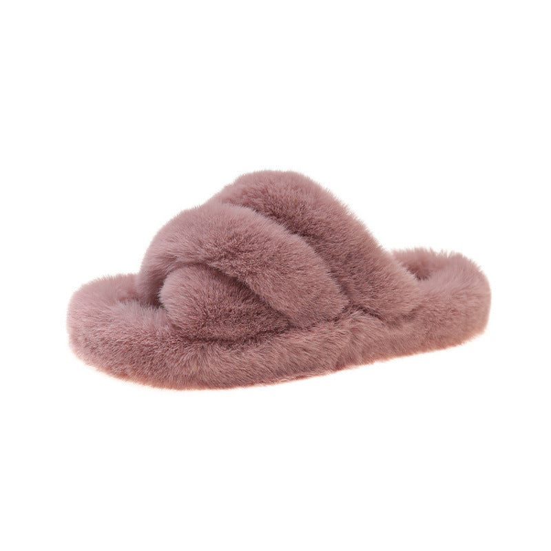 Plus Size Slippers Women's Outer Wear Thick Bottom Three Bars Cross