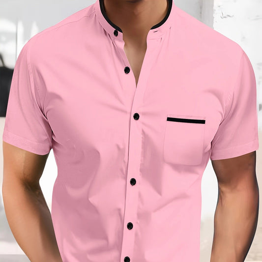 Solid Color Shirt Korean Summer New Button Short Sleeve