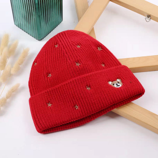 Ins Fashionable New Cute Teddy Bear Knitted Hat