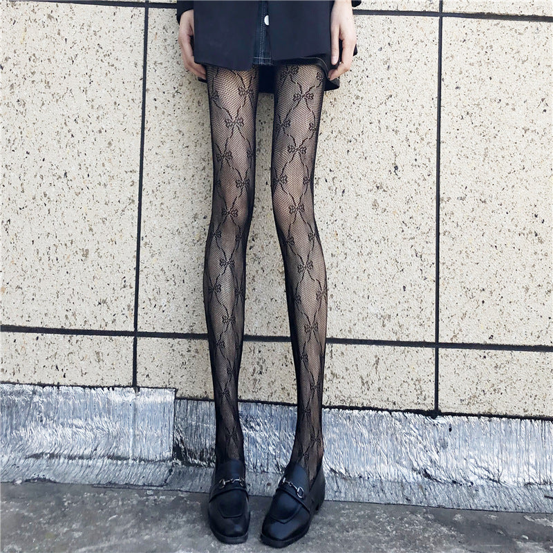 Fishnet Stockings HANAFUJI Stockings Thin Black Silk Pantyhose