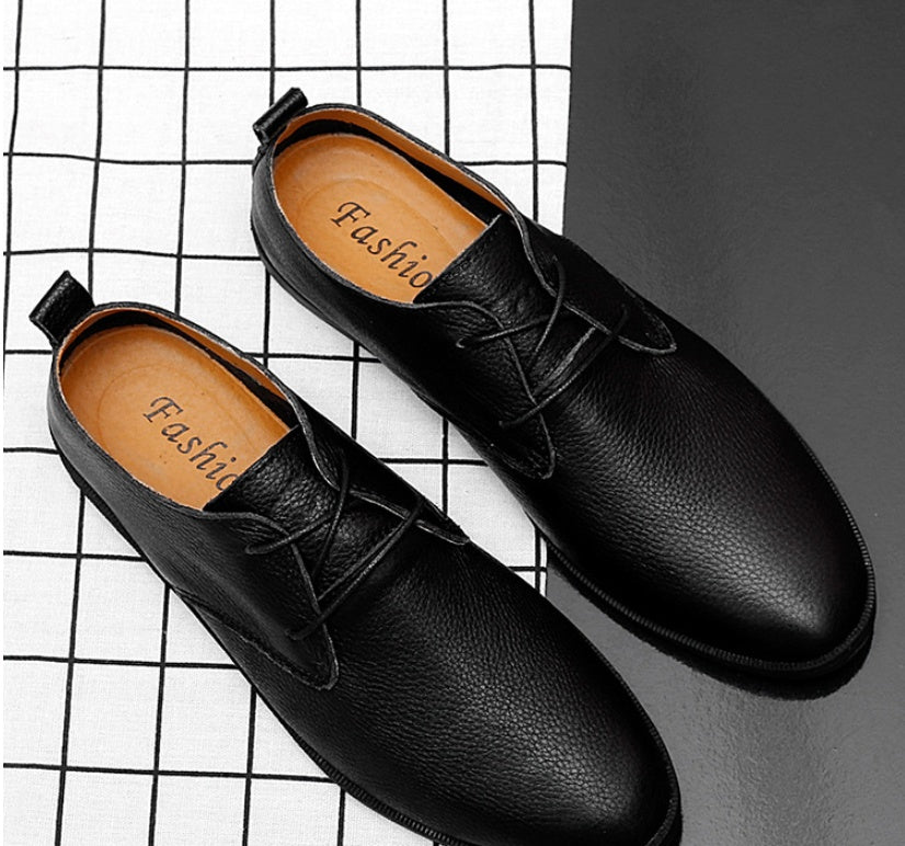 Fashion British Trend Lazy Soft Sole White Casual Leather Shoes