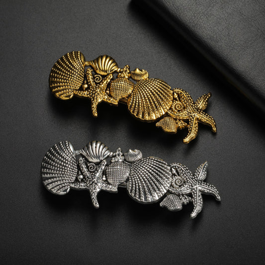 French-Style Vintage Starfish Shell Spring Hair Clip