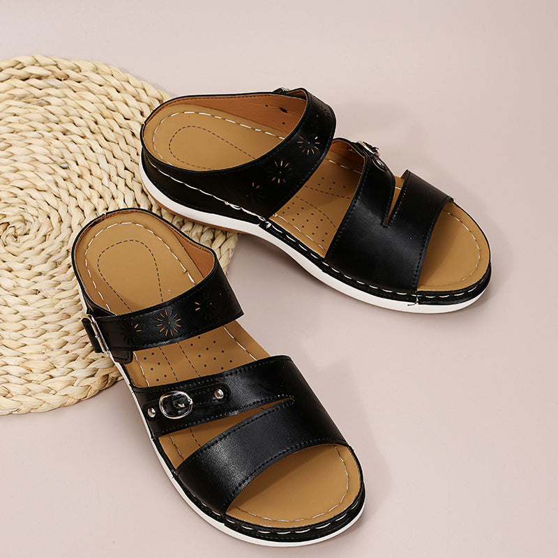 New Foreign Trade Plus Size Hollow-out Fashion Wedge Ladies Casual Sandals
