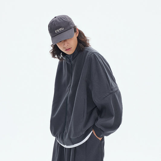 Stand Collar Sports Zipper Sweater Men's Retro