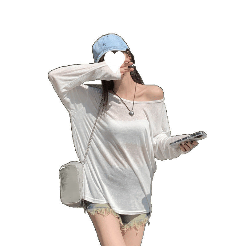 UV-protective Acrylic Lightweight Long-sleeve Blouse