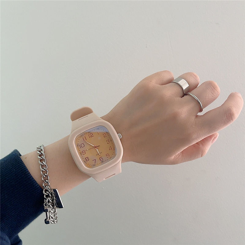 Student Couple Fashion Simple Square Digital Electronic Watch