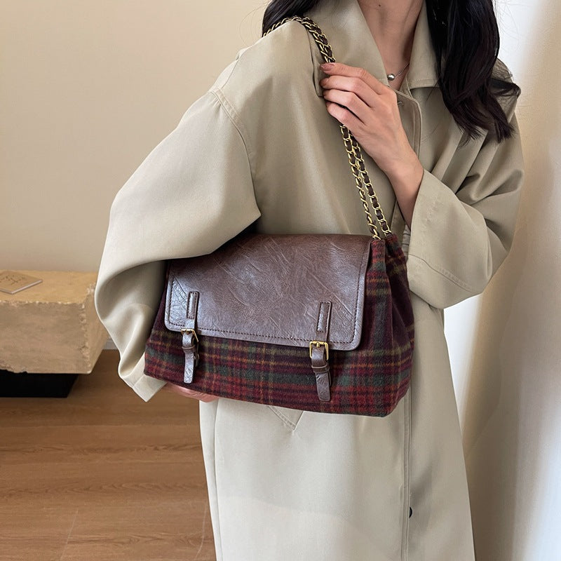 Fashion Check Pattren All-match Tote Bag