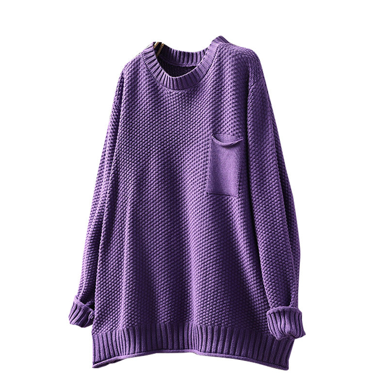 Womens Relaxed Figure-flattering Versatile And Stylish Knit Sweater