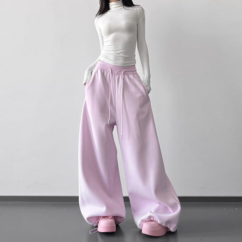 Womens Winter Fleece-Lined Straight-Cut Casual Pants For A Slimming Sporty Look