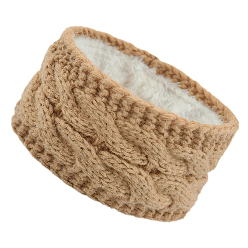 European And American Plus Velvet Knitted Hair Band Wool Color Dot Yarn Headband Variegated Warm Hair Accessories