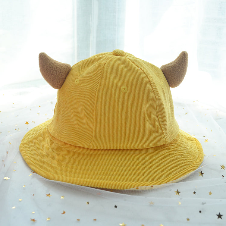 Ears Cute Sweet Soft Girl Corduroy Basin Hat