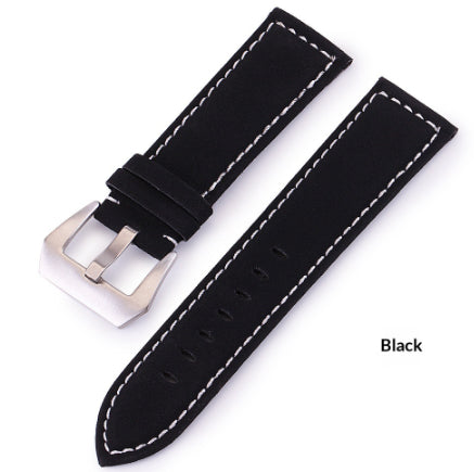 Frosted Cowhide Leather Watch Strap High-end Pure Handmade Thick Thread