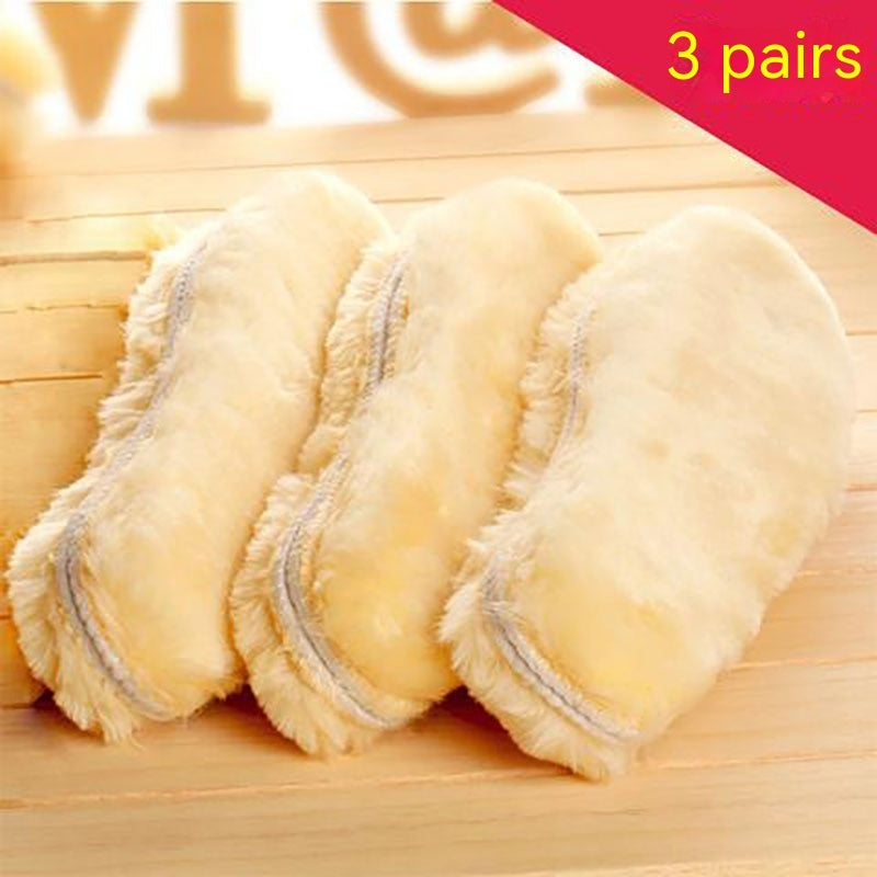 Of Cotton Insole Wool-like Thickened Deodorant Fleece Damping Thermal Insole 3 Pairs