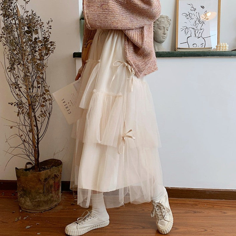 New Design Sense Irregular Fairy Puffy Net Yarn Cake Skirt
