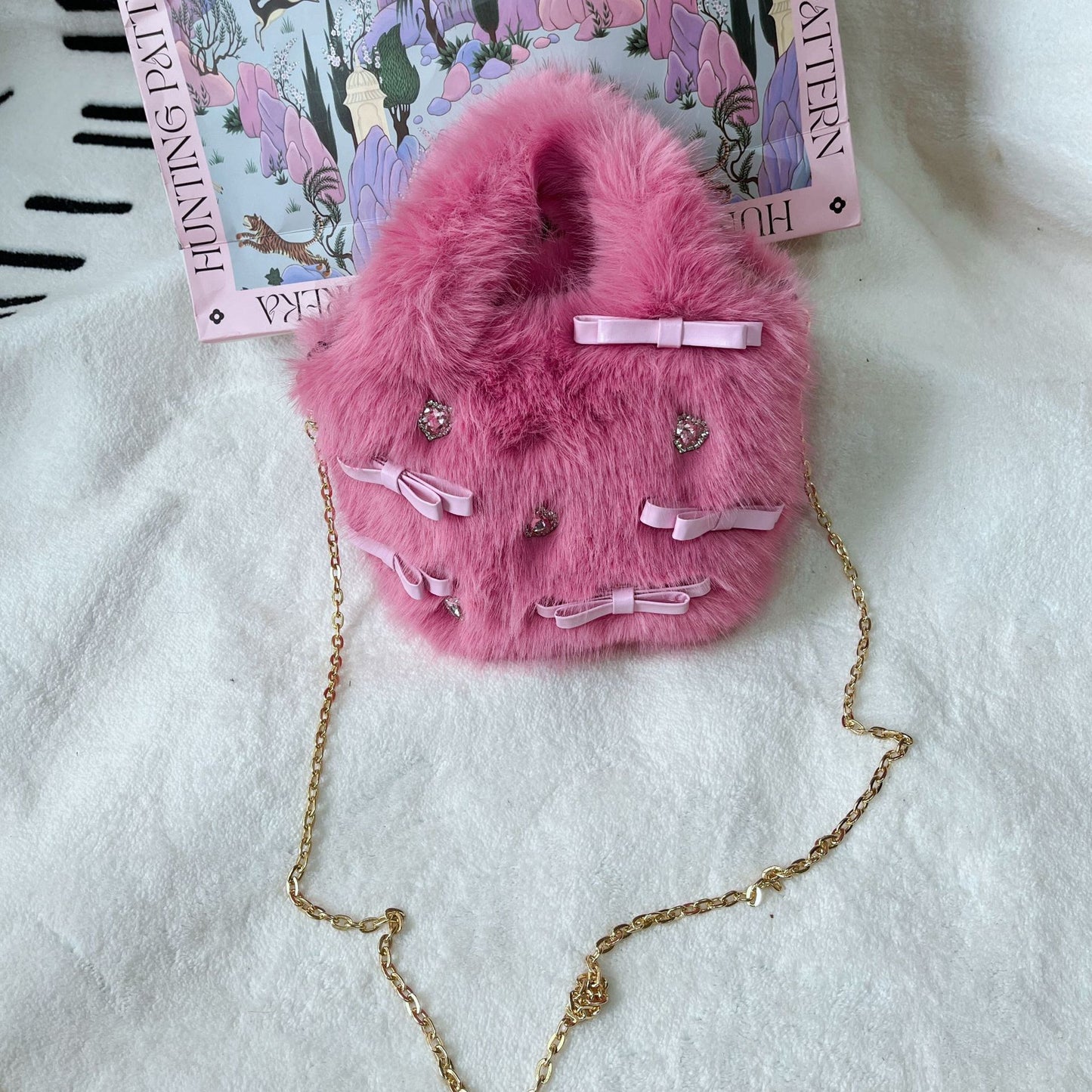 Bow Sweet Plush Hand-carrying Bag