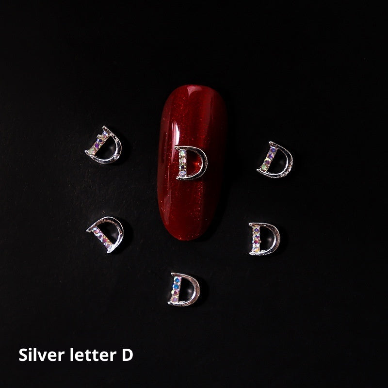 Nail Crystal LZ Personality 26 Letters Alloy Ornament