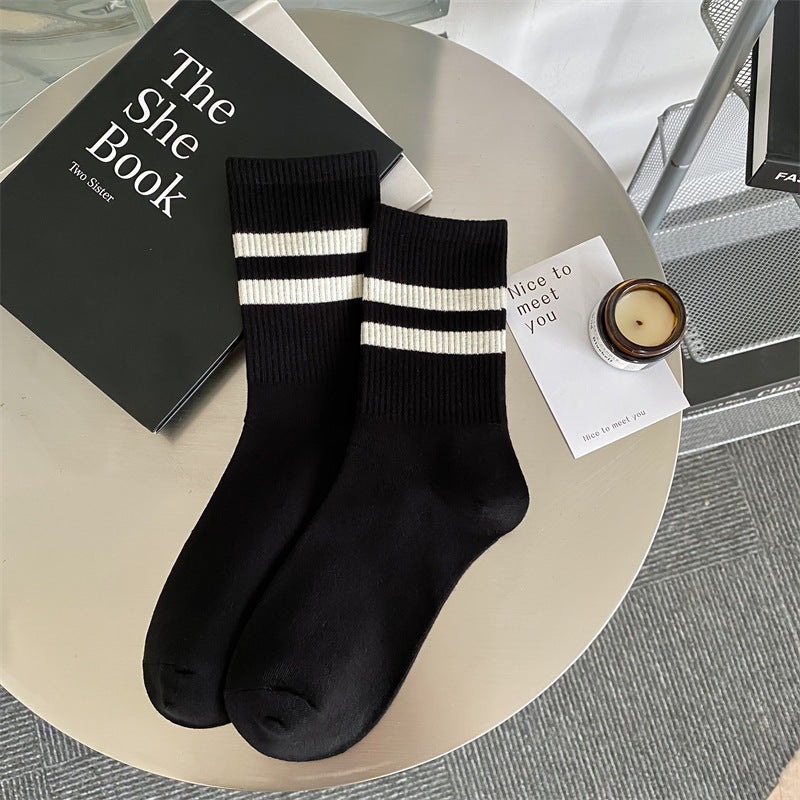 Two Bars Stripes Women's Mid-calf Socks