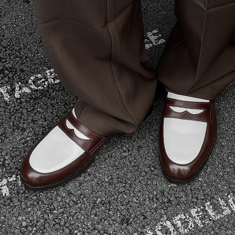 New Stylish All-match Mens Slip-on Casual Leather Shoes