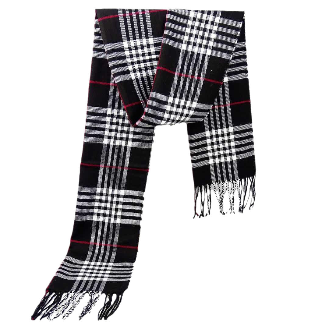 Men's Versatile Reversible Checkered Shawl Scarf