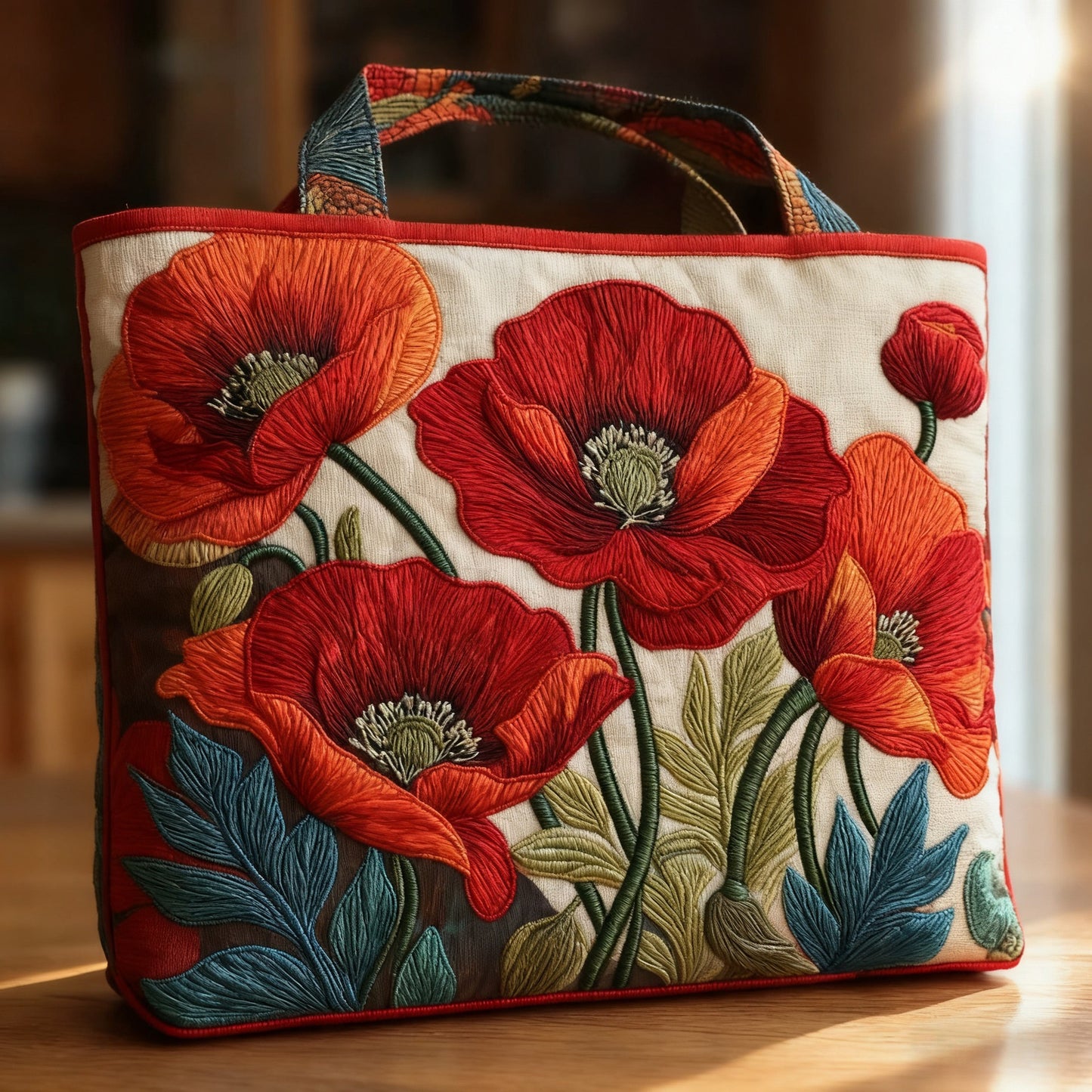 New Digital-print Tote Bag With A Personalized Floral Design In Canvas